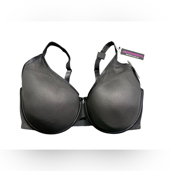 CURVY COUTURE womens full bust 42H black mesh push up underwire bra #1310 NWT - Picture 2 of 7